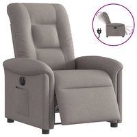 vidaxl sillon reclinable electrico tela gris taupe