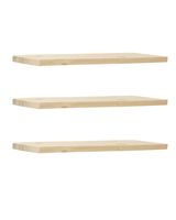 pack 3 estanterias de madera maciza flotante natural 200x32cm