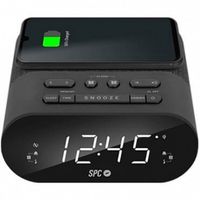 radio despertador spc frodi qi negro pantalla led 2xalarmas conf carga inalambrica usb