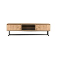 mueble de television efecto madera negro roble 140x40  cm