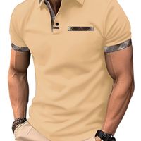 camiseta de golf a cuadros con estampado grafico para hombre camisa informal de manga corta con solapa para actividades al aire libre