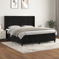 vidaxl cama box spring con colchon terciopelo negro 180x200 cm