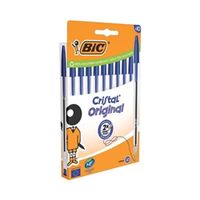 bic cristal ballpoint pen medium blue pack of 10 516352