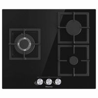 hisense gg633b placa de gas 3 zonas 60cm cristal negro