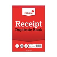 silvine duplicate receipt book 105x148mm gummed 12 pack 230