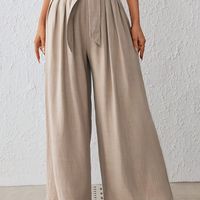 pantalones anchos solidos pantalones sueltos casuales para primavera y verano ropa de mujer