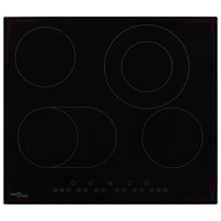 vidaxl placa vitroceramica 4 zonas 60cm negro