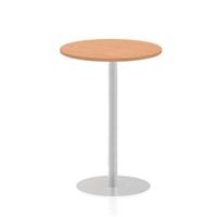 italia 800mm poseur round table oak top 1145mm high leg