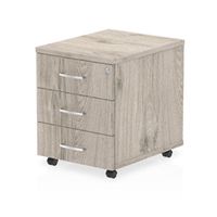 impulse 3 drawer mobile pedestal grey oak