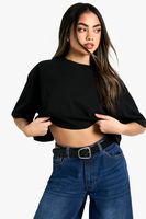 camiseta crop basica recta negro