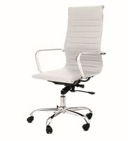 silla de oficina en polipiel blanca cm al110118xl55xp60