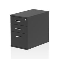 impulse 800mm deep desk high pedestal black