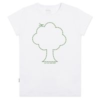 womens cut out tree t-shirt - white