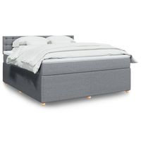 vidaxl cama box spring con colchon tela gris claro 180x200 cm