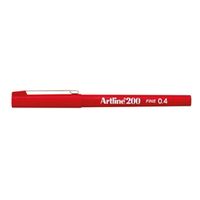 artline 200 fineliner pen fine red 12 pack a2002