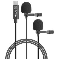 boya by-m3d microfono digital dual de solapa lavalier omnidireccional android usb-c