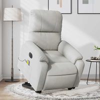 vidaxl sillon masaje electrico reclinable elevable tela gris claro