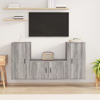 vidaxl set de muebles para tv 3 pzas madera contrachapada gris sonoma