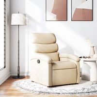 vidaxl sillon reclinable de tela crema