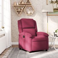 vidaxl sillon reclinable de terciopelo rojo tinto