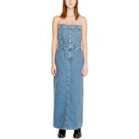 calvin klein jeans vestido largo strapless maxi j20j223742 para mujer