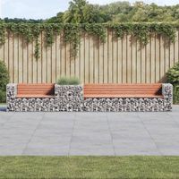 vidaxl banco de jardin con cesta de gaviones madera abeto douglas