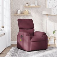 vidaxl sillon de masaje reclinable de tela color morado