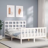 vidaxl estructura de cama sin colchon madera de pino blanca 140x190 cm