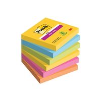 post-it super sticky notes 76x76mm 90 sheets carnival pack of 6