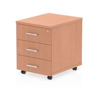 impulse mobile pedestal 3 drawer beech - i000065