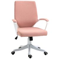 vinsetto silla de oficina giratoria con reposabrazos 62x69x92-100 cm rosa