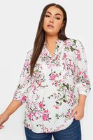 yours blusa blanca de flores rosadas con jaretas mujer curvy y tallas grandes yours