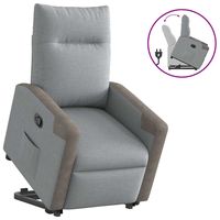 vidaxl sillon reclinable elevable de tela gris claro