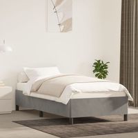 vidaxl estructura de cama sin colchon terciopelo gris claro 100x200 cm