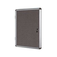 bi-office enclore lockable case aluminium frame grey felt 1160x981mm