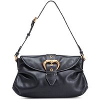 pinko bolso bolso de hombro jolene en piel negra con hebilla de para mujer