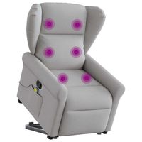 vidaxl sillon de masaje reclinable de pie de tela gris nube