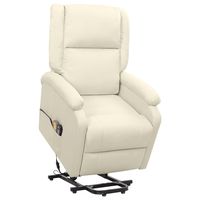 vidaxl sillon de masaje elevable tela color crema