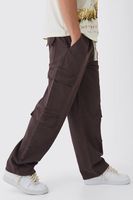 pantalon cargo elastico holgado brown