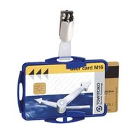 durable duo security pass holder blue 25 pack