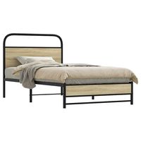 vidaxl estructura de cama sin colchon 90x200 cm madera roble sonoma