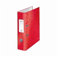 leitz wow lever arch file a4 80mm red pack of 10 10050026