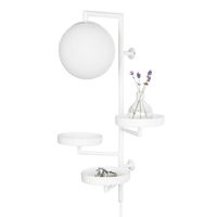 aplique con estantes metal cristal blanco 62cm