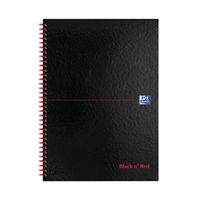 black n red book wirebound 90gsm quadrille 5mm 140pp a4 - 100080201