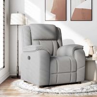 vidaxl sillon reclinable de tela gris nube