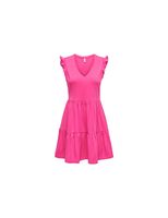 vestido only onlmay sleev fril raspberry rose mujer