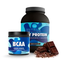 pack proteinas whey 1kg sabor chocolate  bcaa