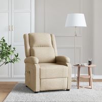 vidaxl sillon de masaje de tela color crema