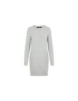 vestido vero moda doffy o-neck light grey melange mujer