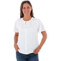 vero moda blusa 10220209 vmmilla ss button top snow white para mujer